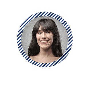 Smiling woman with long hair